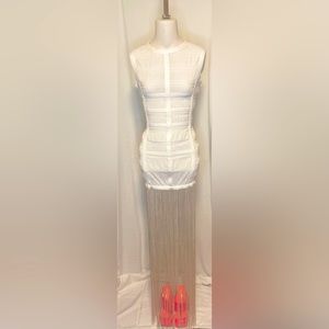 White Fringe Dress